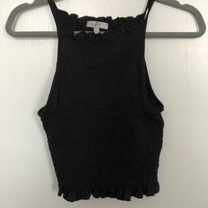 Cute cropped black ruched tank